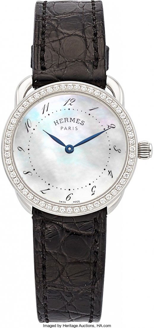 Hermes Lady's Diamond, Mother-of-Pearl, Stainles (1 of 3)