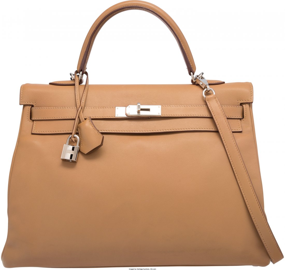 Hermes 35cm Biscuit Swift Leather Retourne Kelly (1 of 5)