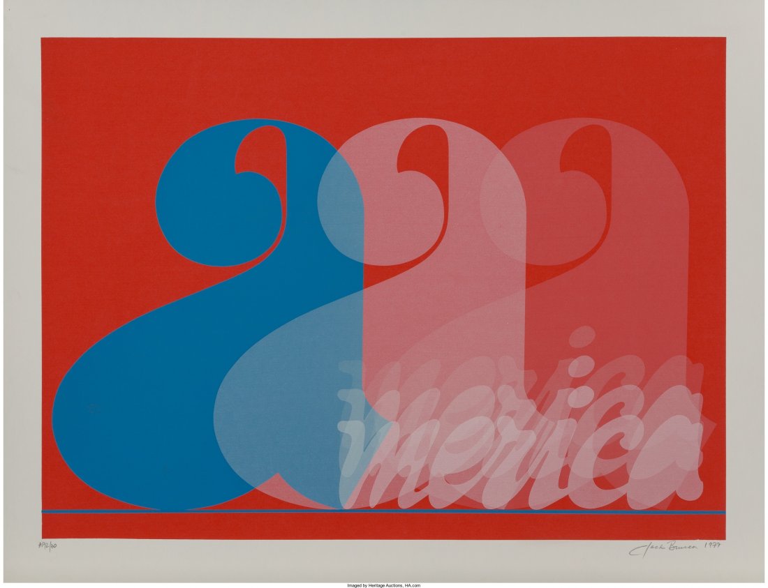 Jack Brusca (1939-1993) America, 1977 Screenprin: Jack Brusca (1939-1993)America, 1977Screenprint in colors22 x 29-7/8 in