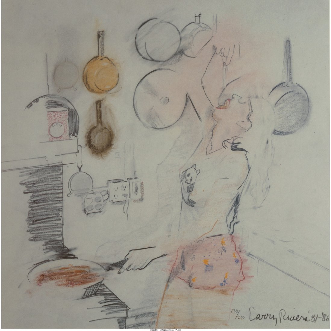 Larry Rivers (1925-2002) Kitchen, 1981-86 Lithog (1 of 3)