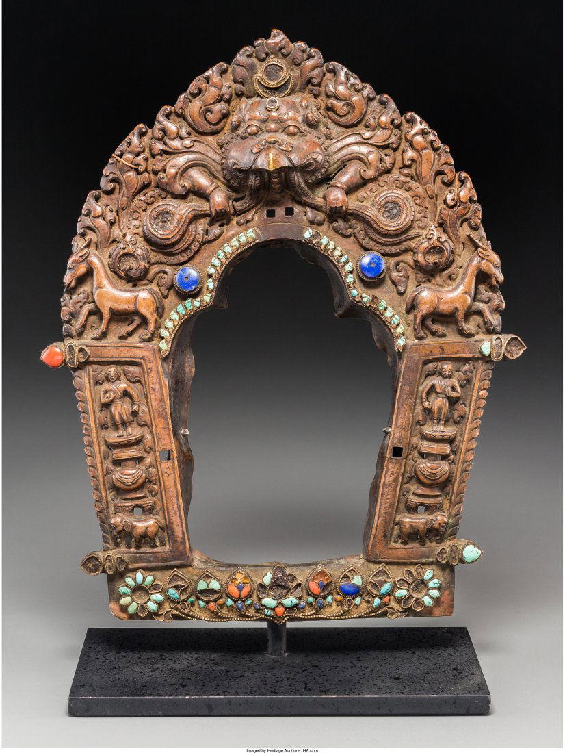 A Tibetan RepoussÃ© Copper Alloy Prabhamandala w (1 of 3)