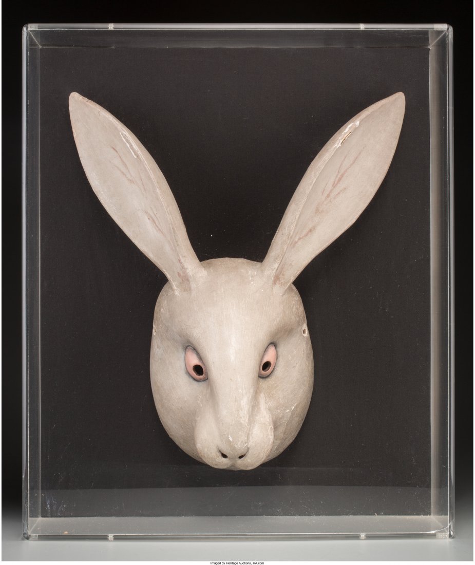 A Japanese Lacquered Rabbit Mask, Meiji Period, (1 of 1)