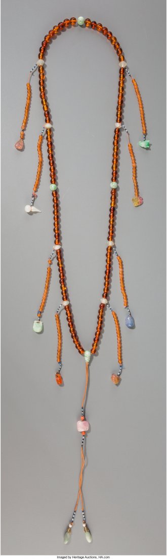 A Chinese Lady's Amber-Beaded Courtly Necklace w (1 of 1)