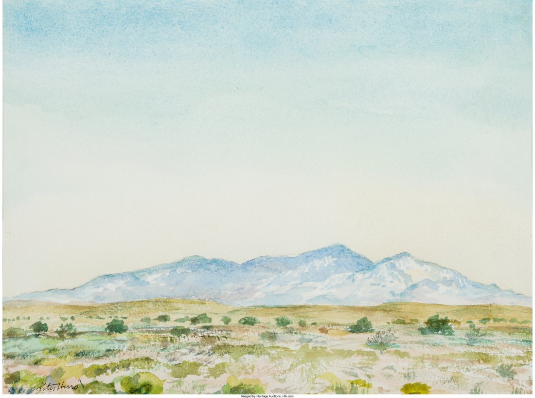 Peter Hurd (American, 1904-1984) Study for El Capitan: Peter Hurd (American, 1904-1984) Study for El Capitan Portrait Background Watercolor on paper 9 x 12-1/8 inches (22.9 x 30.8 cm) (sheet) Signed lower left: Peter Hurd Titled on label affixed to the re