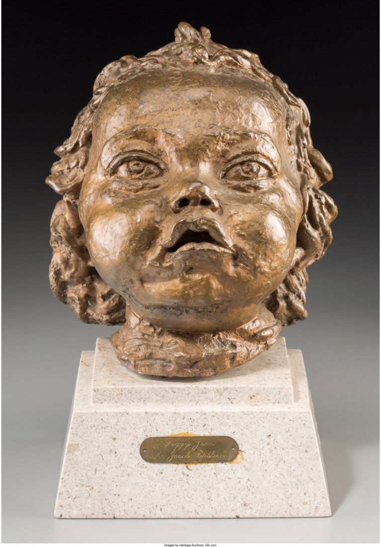 After Jacob Epstein (British) Peggy Jean Bronze 8: After Jacob Epstein (British) Peggy Jean Bronze 8 inches (20.3 cm) high on a 3 inches (7.6 cm) high granite base HID04901242017