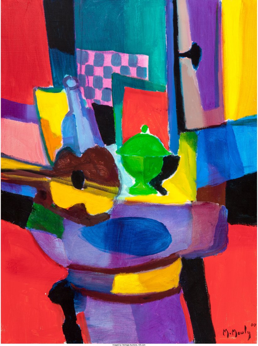 Marcel Mouly (French, 1918-2008) L'Echiquier Rose et: Marcel Mouly (French, 1918-2008) L'Echiquier Rose et Vert, 2000 Acrylic on canvas 32 x 23-1/2 inches (81.3 x 59.7 cm) Signed and dated lower right: M. Mouly 00 Signed, titled, and dated on the reverse