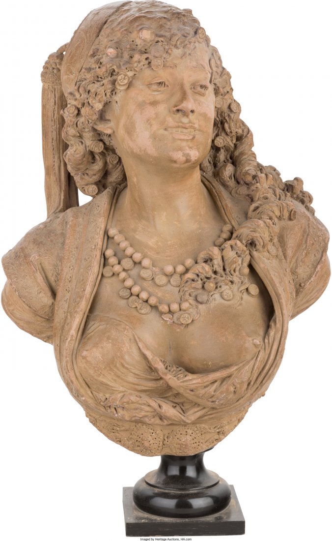 Albert-Ernest Carrier-Belleuse (French, 1824-1887) Bust: Albert-Ernest Carrier-Belleuse (French, 1824-1887) Bust of a Woman Terracotta 26-1/2 inches (67.3 cm) high Inscribed on reverse: A. Carrier Belleuse HID04901242017