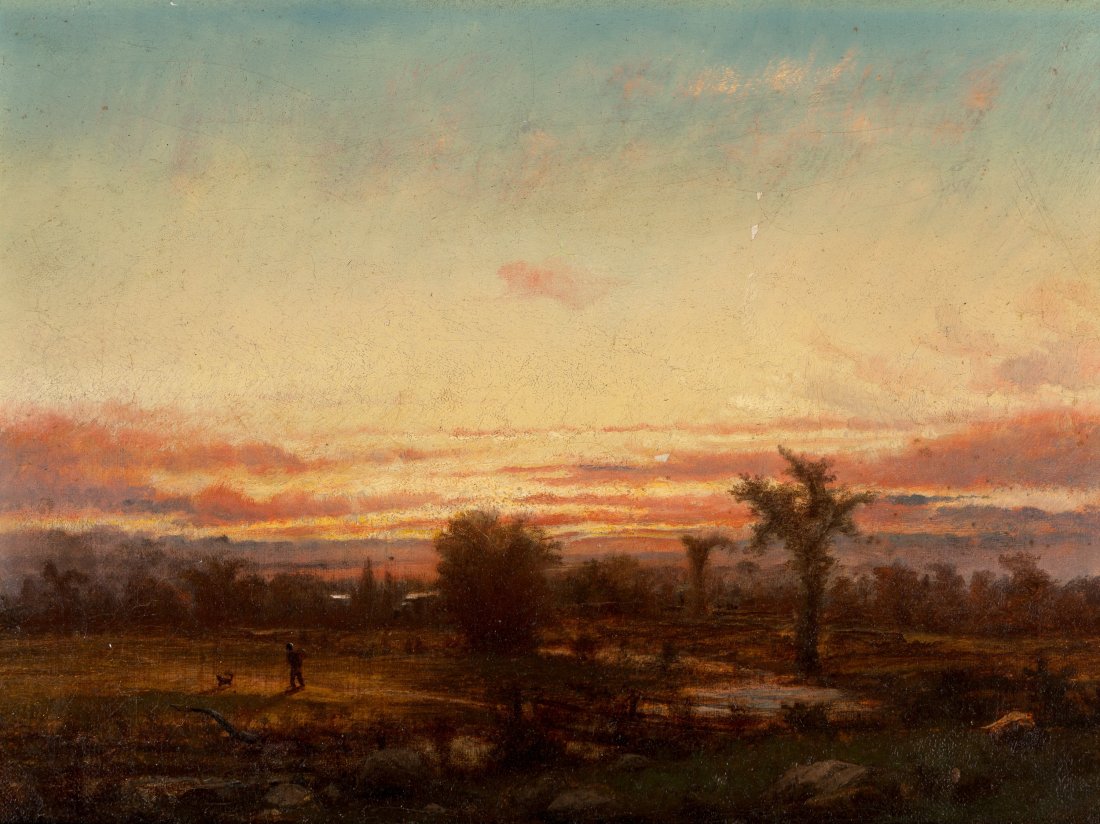 Continental School (19th Century) Sunset Oil on canvas: Continental School (19th Century) Sunset Oil on canvas 8-7/8 x 12 inches (22.5 x 30.5 cm) HID04901242017