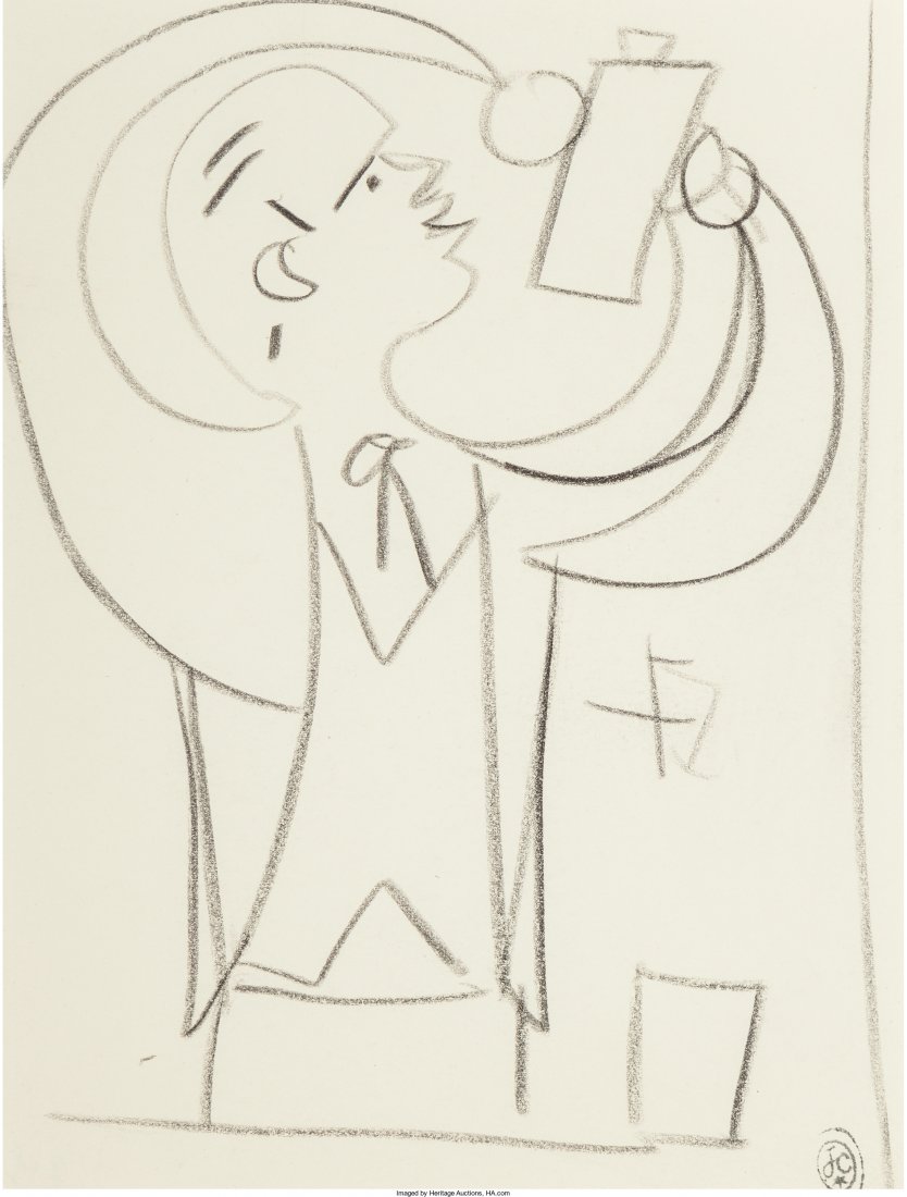 Jean Cocteau (French, 1889-1963) Study for Le Pauvre: Jean Cocteau (French, 1889-1963) Study for Le Pauvre Matelot Pencil on paper 8 x 6 inches (20.3 x 15.2 cm) (sight) Stamped with artist's signature lower right This work is accompanied by a certificate