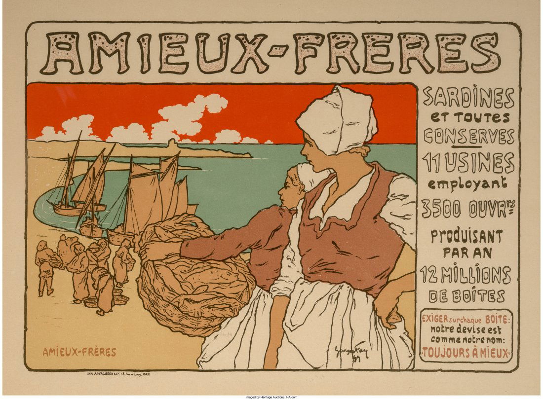 Georges Fay (19th Century) Amieux-Freres (from Les: Georges Fay (19th Century) Amieux-Freres (from Les Maîtres de L'Affiche), pl. 183 Lithograph in colors 8 x 11-1/4 inches (20.3 x 28.6 cm) (image) Blindstamp of the publisher lower right Printed by Ch