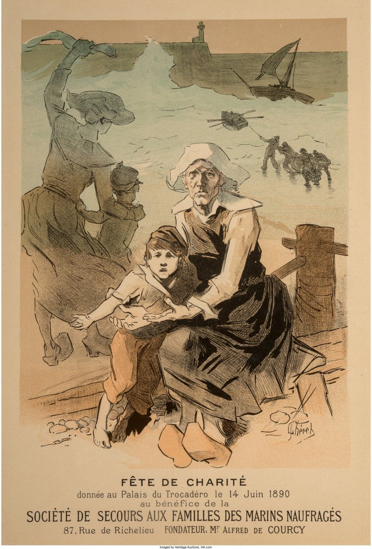 Jules Chéret (1836-1932) Fete de Charite (from Les: Jules Chéret (1836-1932) Fete de Charite (from Les Maîtres de L'Affiche), pl. 89 Lithograph in colors 10-3/4 x 7-7/8 inches (27.3 x 19.9 cm) (image) Blindstamp of the publisher lower right Printed b
