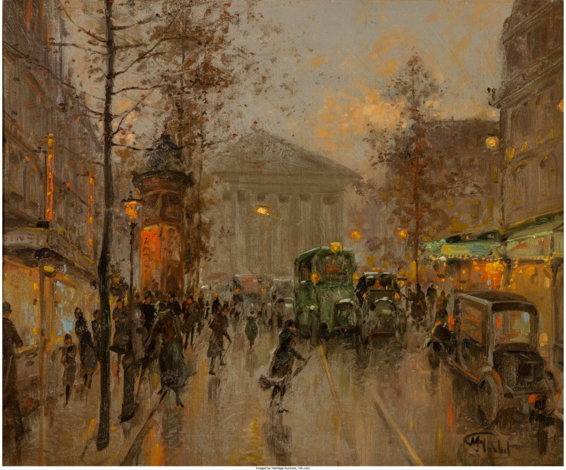 Paris School (20th Century) Paris Street Scene Oil on: Paris School (20th Century) Paris Street Scene Oil on canvas 19-1/2 x 23-1/4 inches (49.5 x 59.1 cm) Indistinctly signed lower right Property from the Estate of Charles Schalebaum HID04901242017