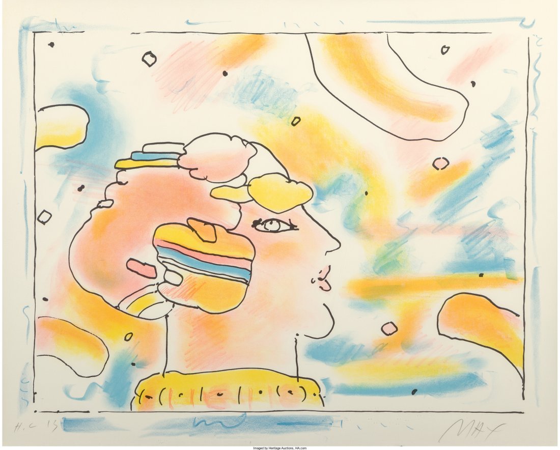 Peter Max (American, b. 1937) From Another Planet, 1980: Peter Max (American, b. 1937) From Another Planet, 1980 Lithograph in colors 18-1/4 x 23-1/2 inches (46.4 x 59.7 cm) (image) 21-1/2 x 26-3/4 (54.6 x 67.9 cm) (sheet) H.C. 13 (there is also a total edi