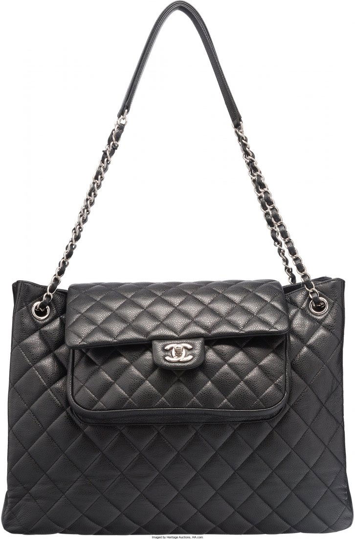 Chanel Black Quilted Caviar Leather Tote Bag Exc (1 of 4)
