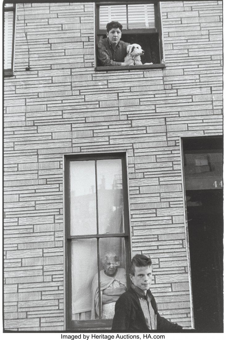 Bruce Davidson (American, b. 1933) Bengie in fro: Bruce Davidson (American, b. 1933)Bengie in front of friend Petey's house, New York Cit