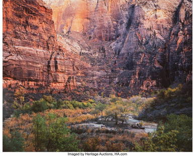 Christopher Burkett (American, 1951) Twilight, V: Christopher Burkett (American, 1951)Twilight, Virgin River and Zion Canyon, Utah