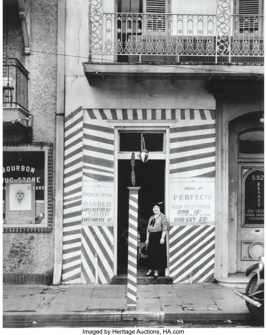 Walker Evans (American, 1903-1975) Barber Shop,: Walker Evans (American, 1903-1975)Barber Shop, New Orleans, 1936Gelatin sil