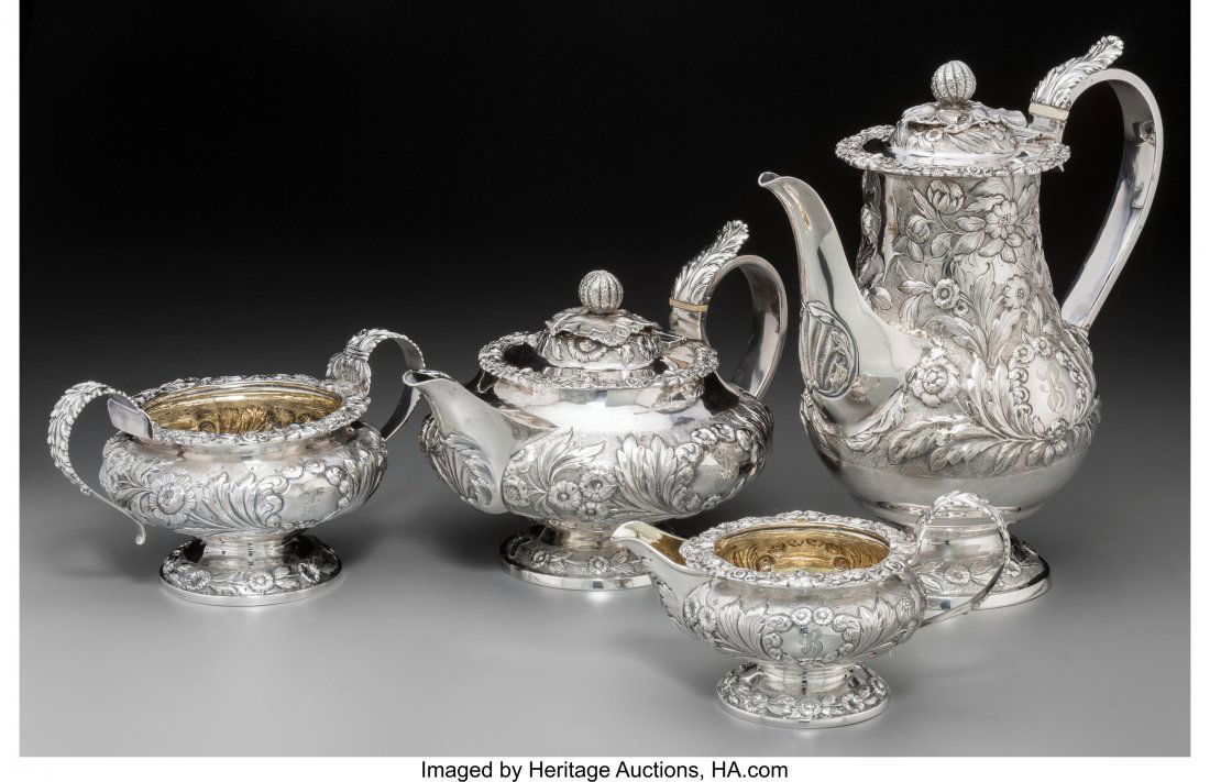A Four-Piece Thomas Cox Savory Silver Tea and Co (1 of 3)