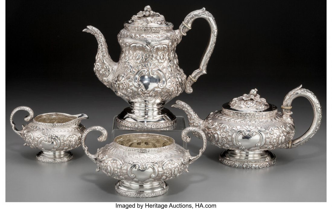 A Four-Piece Michael Starkey Silver Tea and Coff (1 of 3)