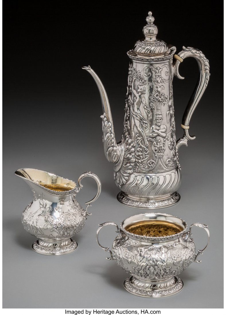 A Three-Piece Tiffany & Co. Partial Gilt Silver (1 of 3)