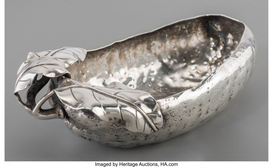 A Gorham Aesthetic Movement Silver Olive-Form Di (1 of 3)