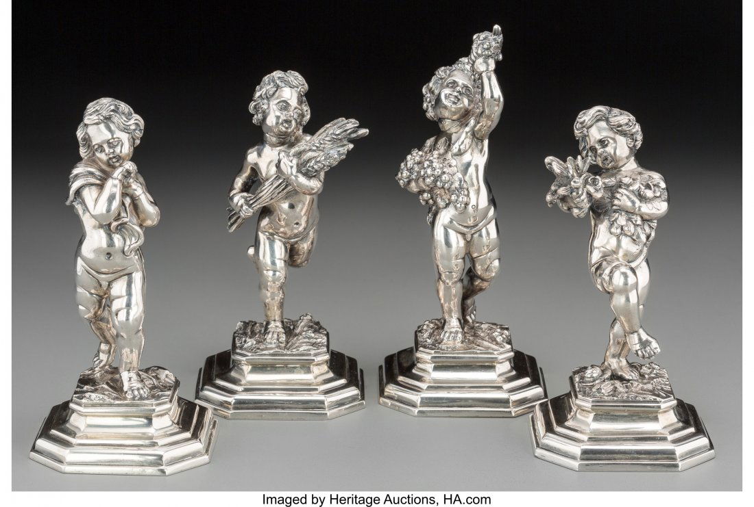 Four Caputo Francesco Italian Silver Putti Figur (1 of 3)