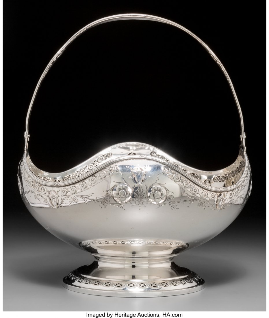 A Woodside Sterling Co. Silver Basket, New York, (1 of 3)
