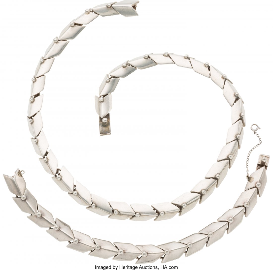 A Two-Piece Hector Aguilar Mexican Silver Jewelr (1 of 3)