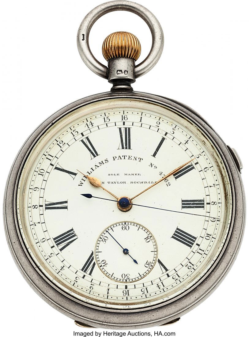 John Taylor, Rochdale Silver Lever With 2 Second: John Taylor, Rochdale Silver Lever With 2 Second Revolution Center Seconds & Stop Slide, circa 189