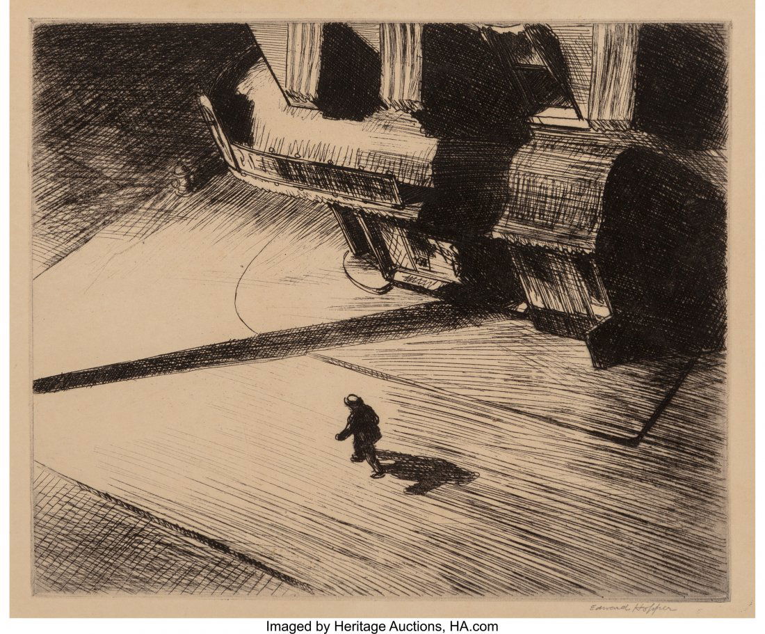 Edward Hopper (1882-1967) Night Shadows, 1921 Et: Edward Hopper (1882-1967)Night Shadows, 1921Etching6-7/8 x 8-1/8 inches