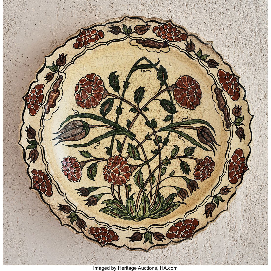 Jean-Jacques Lachenal (French, 19/20th Century): Jean-Jacques Lachenal (French, 19/20th Century)Rose Bush Platter, circa 1925