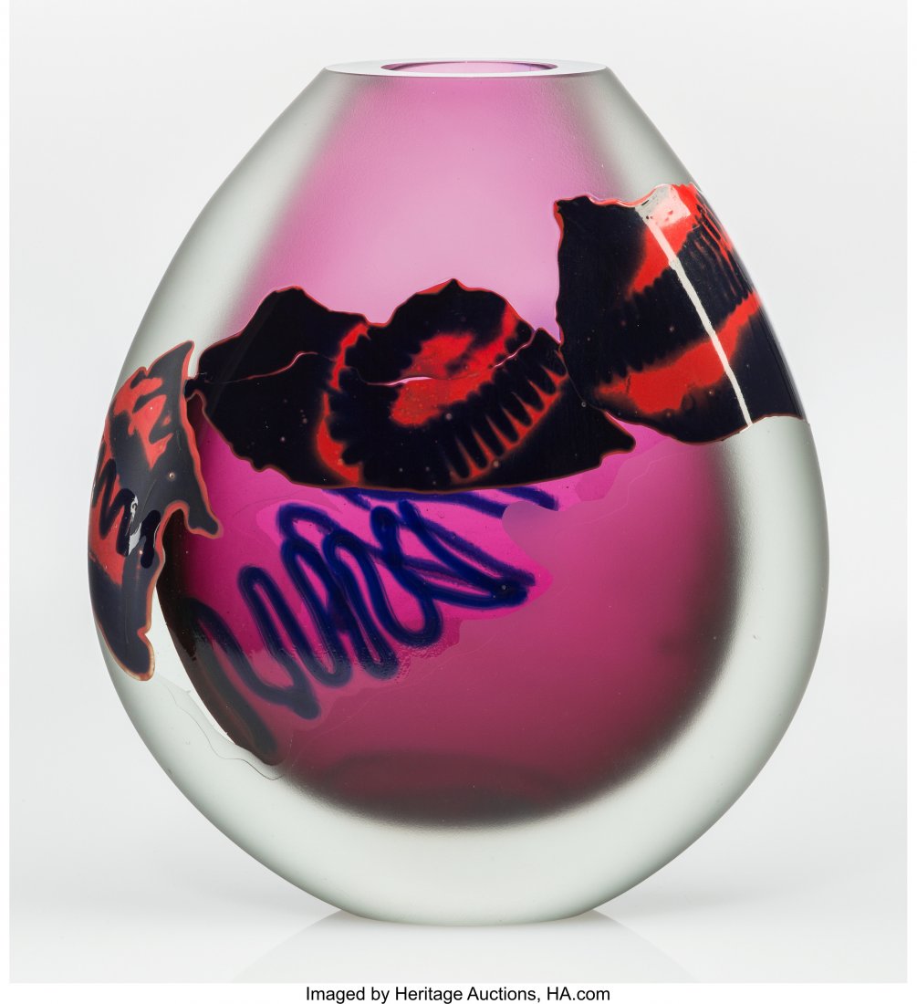 Joel Philip Myers (American, b. 1934) Contiguous: Joel Philip Myers (American, b. 1934) Contiguous Vase, 1982 Glass with applie