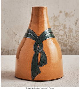 Rene Herbst (French, 1891-1982) Tassel Vase, 192: Rene Herbst (French, 1891-1982)Tassel Vase, 1923Glazed stoneware8-3/4 inches high (22.1 cm)Painted artist's cipher to undersidePROVENANCE:The Hermann Tob and Marc Lambrechts