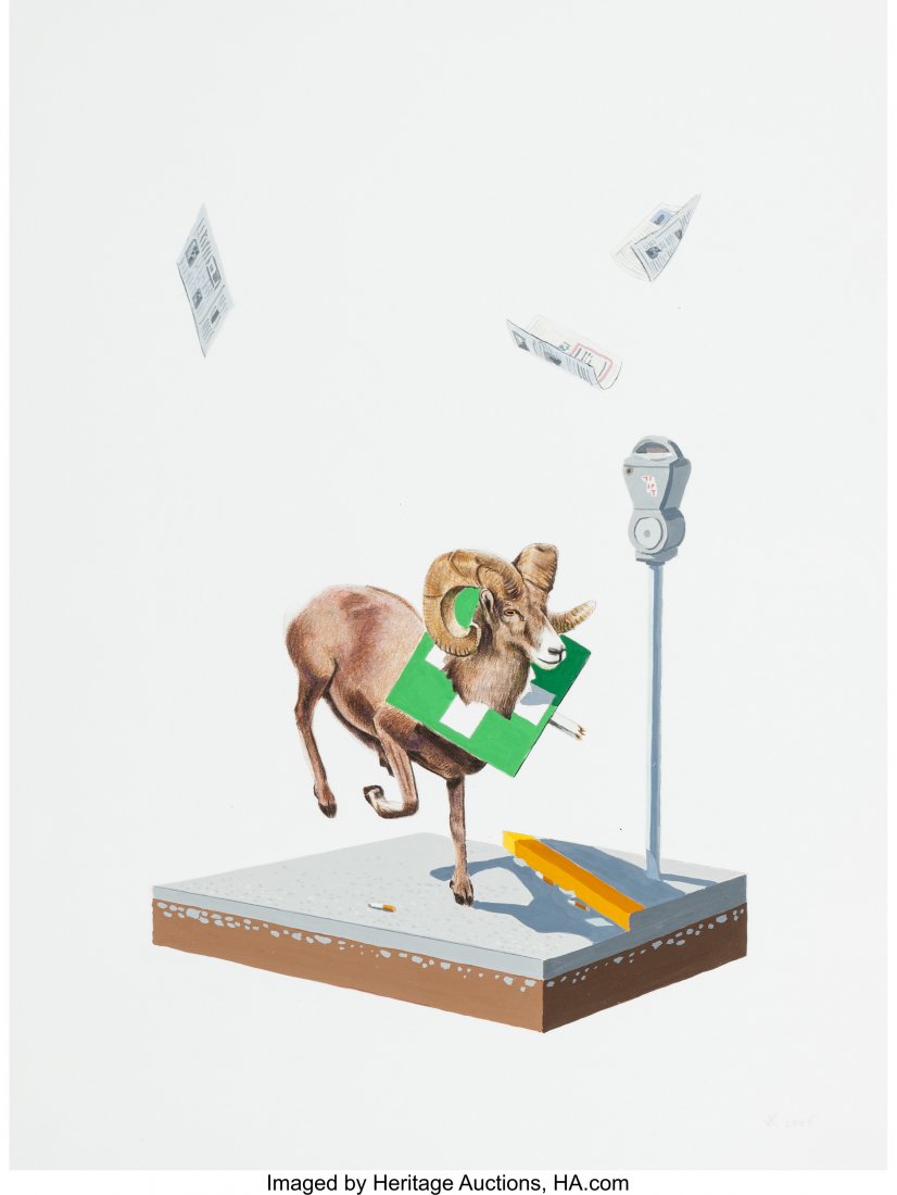 Josh Keyes (b. 1969) Expire, 2005 Pencil and gou: Josh Keyes (b. 1969)Expire, 2005Pencil and gouache on Bristol paper12 x