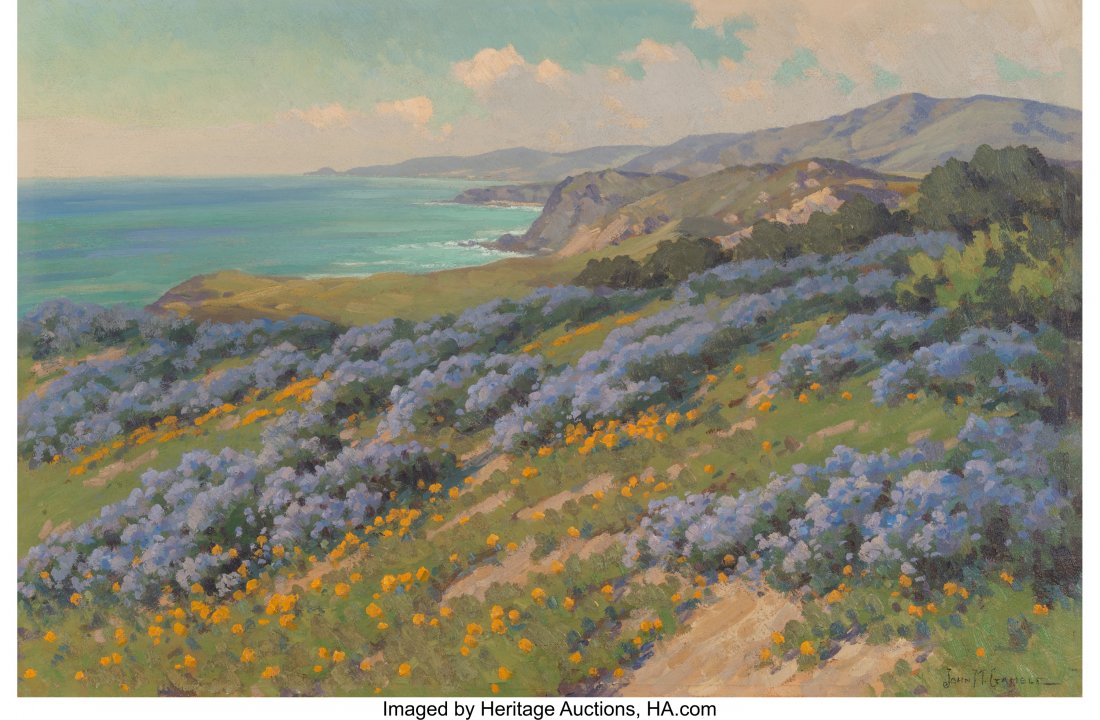 John Marshall Gamble (American, 1863-1957) Wild: John Marshall Gamble (American, 1863-1957)Wild Heliotrope near San Juan Capistrano<