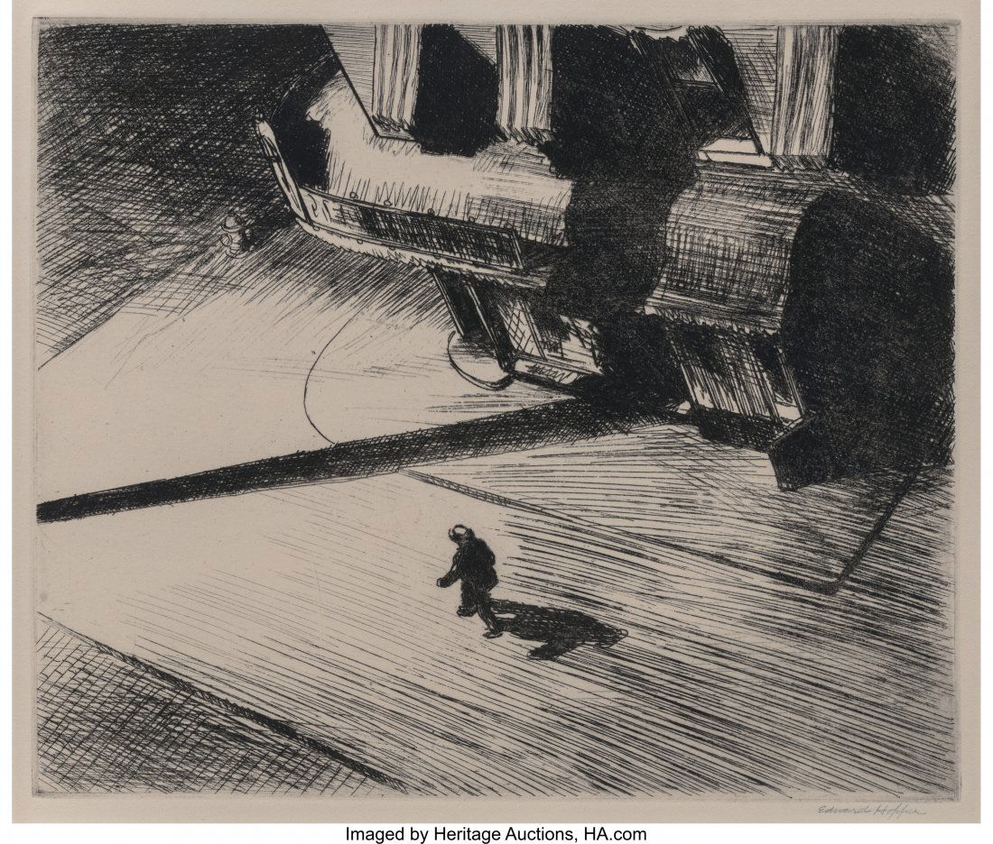 Edward Hopper (American, 1882-1967) Night Shadow: Edward Hopper (American, 1882-1967)Night Shadows, 1921Etching6-7/8 x 8-