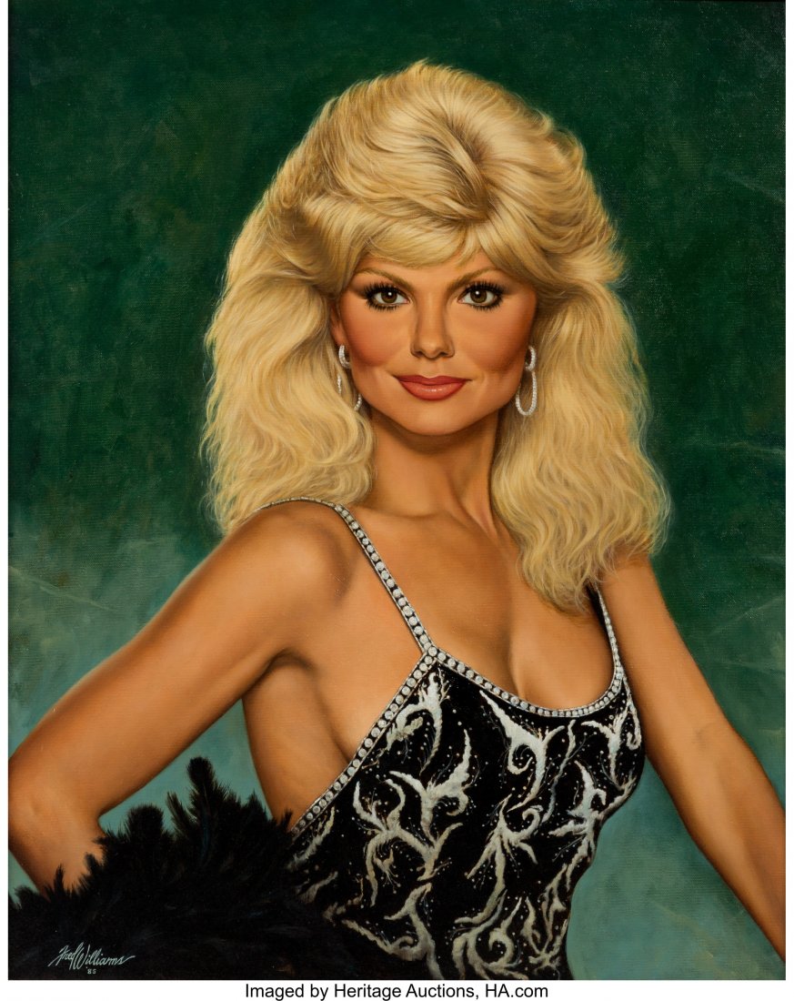 A Loni Anderson Oil Painting by Fred Williams, 1: A Loni Anderson Oil Painting by Fred Williams, 1985. Rendered on canvas, depicting the bl
