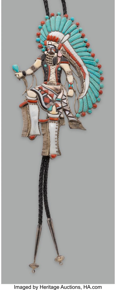A Large Zuni Bolo Tie Eddie Beyuka and Randy Pin (1 of 2)