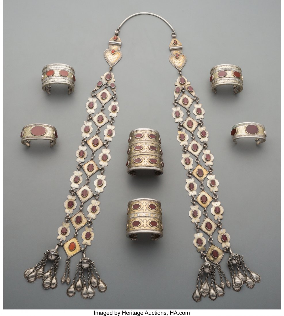 A Seven-Piece Tibetan or Pakistani Jewelry Group (1 of 2)
