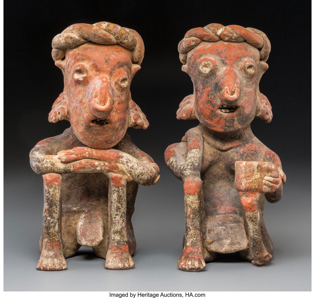 A Nayarit Seated Couple   c. 200 BC - 200 AD  Th (1 of 2)