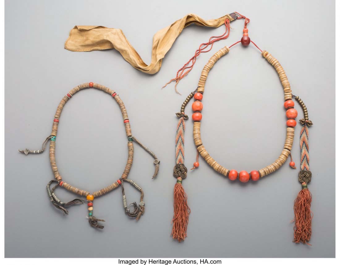 Two Tibetan or Asian Coral and Bead Necklaces (1 of 1)