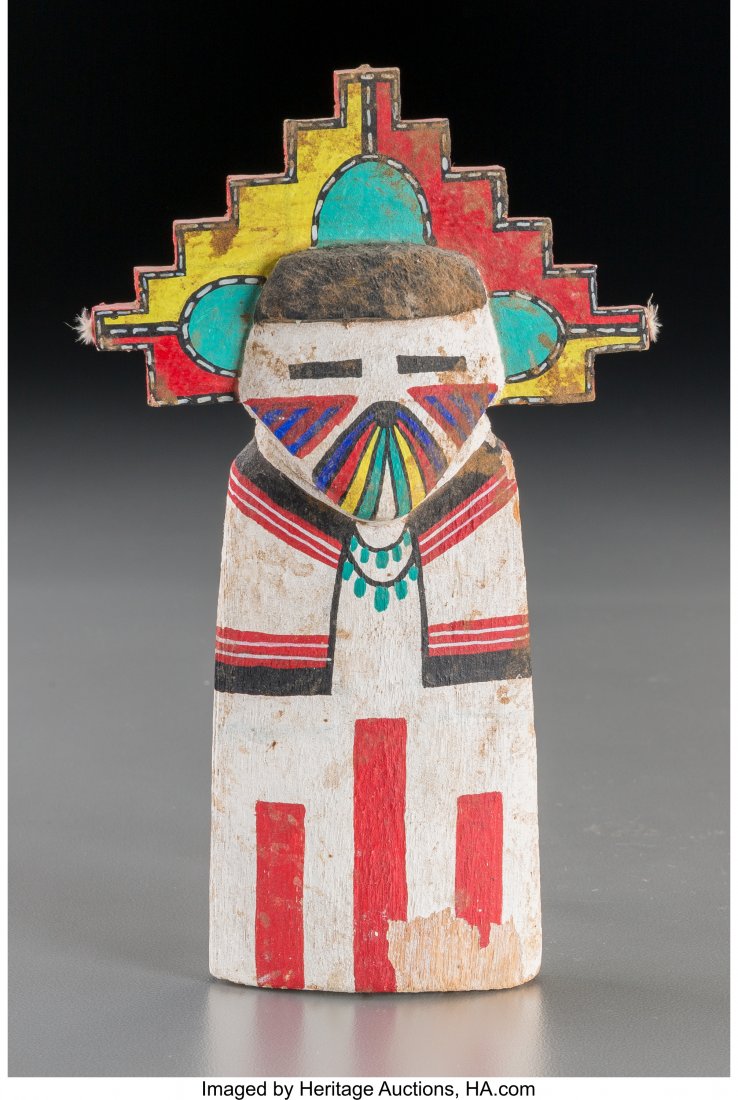 A Hopi Cottonwood Kachina Doll representing Pa: A Hopi Cottonwood Kachina Doll representing Palhik Mana, or Butterfly Maide