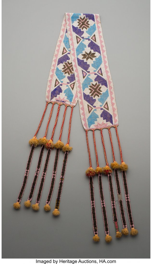A Winnebago Loom-Woven Sash  glass seed beads, w (1 of 1)