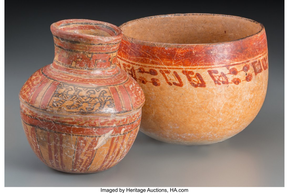 A Maya Jar and Bowl Provenance: A Private Coll: A Maya Jar and Bowl Provenance: A Private Collection from Beverly Hills, CA