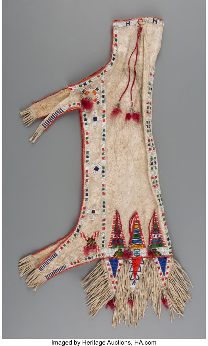 A Sioux Beaded Hide Bag c. 1900  Provenance: Pro (1 of 2)