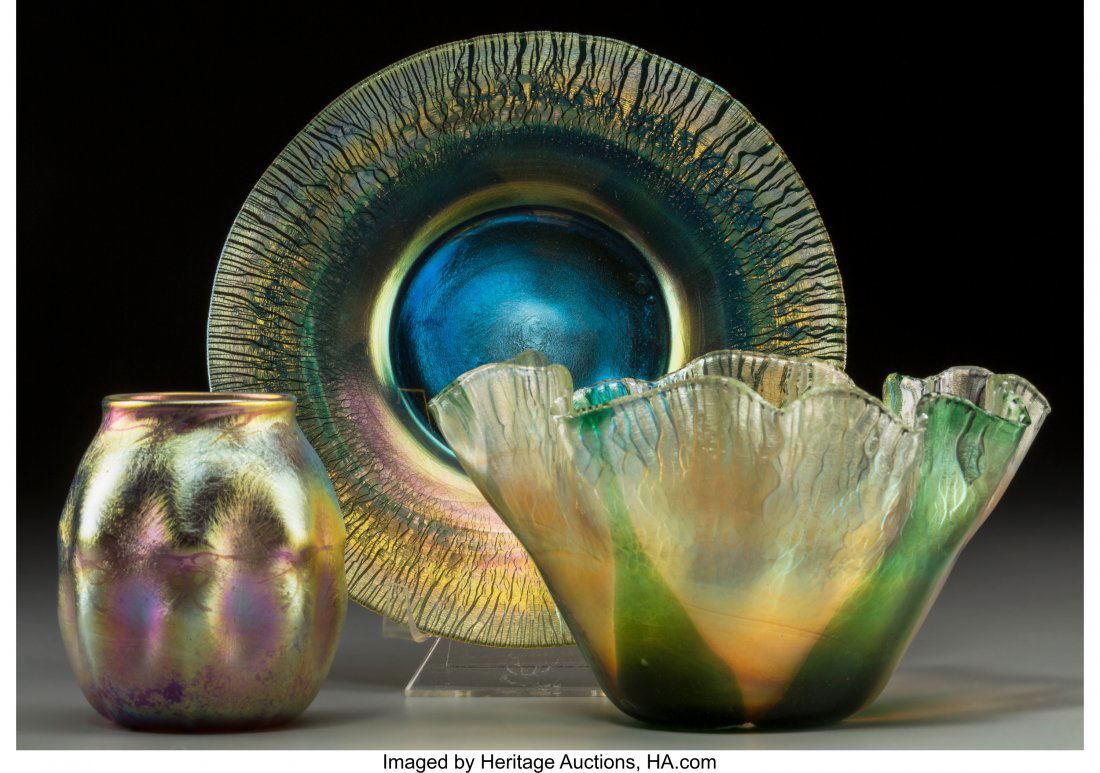 Three Tiffany Studios Favrile Glass Smalls Circa (1 of 4)