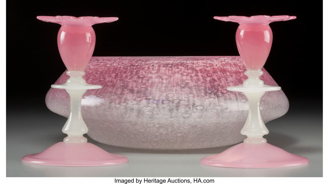 Steuben Rosaline and Alabaster Glass Centerbowl (1 of 3)