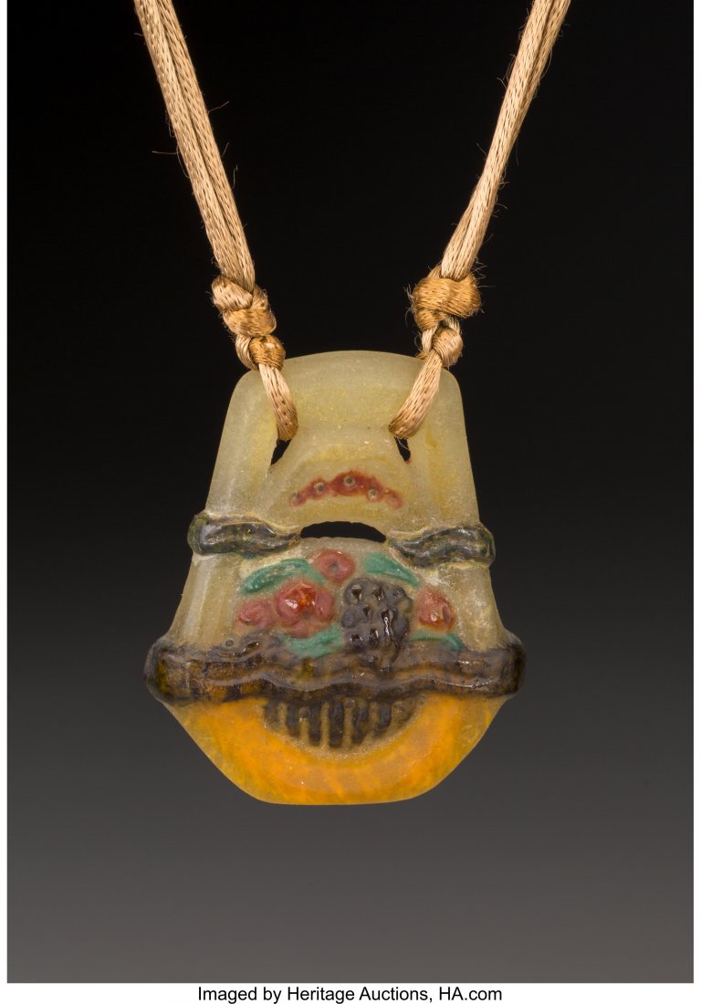 Almeric Walter Pate-de-Verre Fruit Basket Pendan (1 of 2)