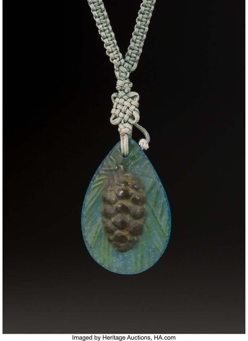 Almeric Walter Pate-de-Verre Pinecone Pendant wi (1 of 2)
