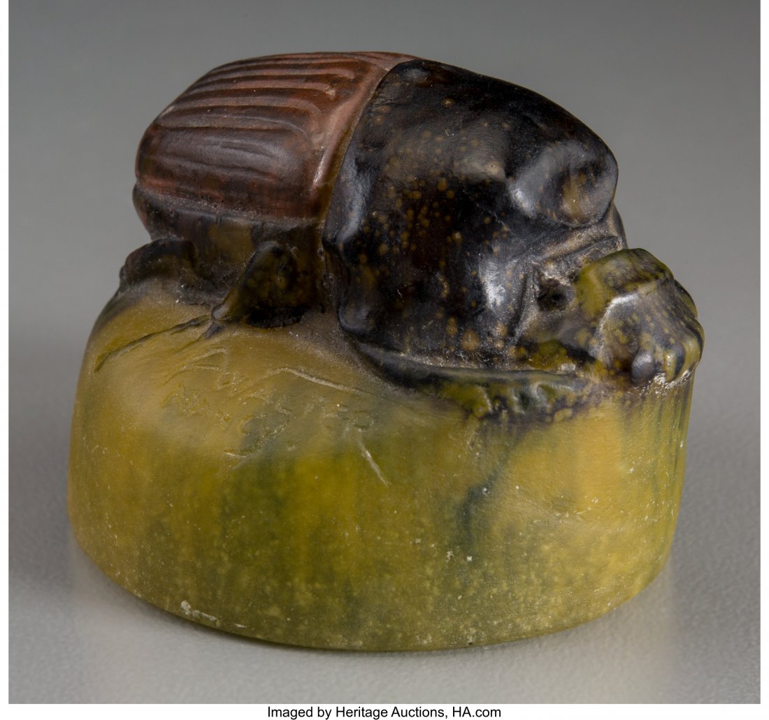 Almeric Walter Pate-de-Verre Scarab Paperweight (1 of 3)